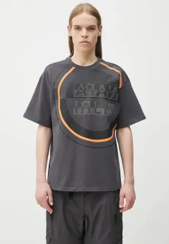 Napapijri tricou din bumbac S-Tusco barbati, culoarea gri, cu imprimeu, NP0A4IEEH981 imagine
