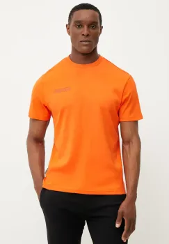 Napapijri tricou din bumbac S-Vanni barbati, culoarea portocaliu, cu imprimeu, NP0A4IEDA001 imagine