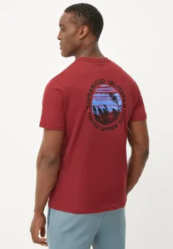 Napapijri tricou din bumbac S-Vignoni barbati, culoarea bordo, cu imprimeu, NP0A4ILXR1E1 imagine