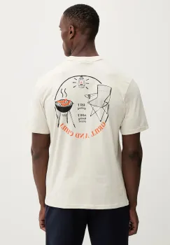 Napapijri tricou din bumbac S-Yukis culoarea bej, cu imprimeu, NP0A8925N1J1 imagine