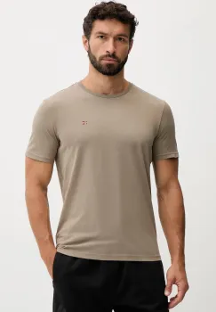 Napapijri tricou din bumbac Salis culoarea maro, uni, NP0A4H8DN1T1 imagine