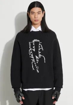 Neil Barett pulover FLOATING INSIDE OUT THUNDERBOLT barbati, culoarea negru, calduros, PBMA159.V608.042 imagine