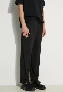 Neil Barrett pantaloni din lana culoarea negru, drept, MY30151A-Y000-001N imagine