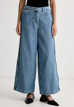 Never Fully Dressed  blugi wide leg pentru femei imagine