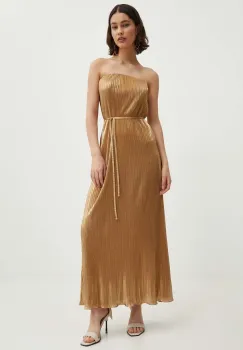 Never Fully Dressed rochie culoarea auriu, maxi, drept, NFDDR1401 imagine