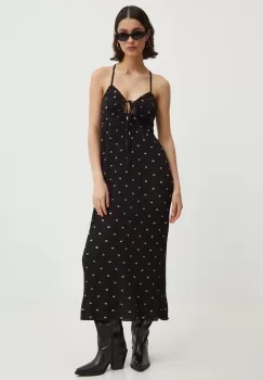 Never Fully Dressed rochie culoarea negru, midi, evazati, NFDDR1492 imagine