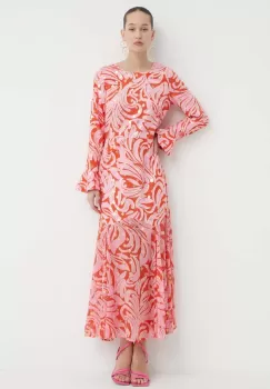 Never Fully Dressed rochie culoarea roz, maxi, evazati imagine