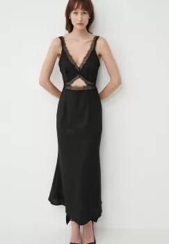 Never Fully Dressed rochie din amestec de in culoarea negru, maxi, evazati imagine