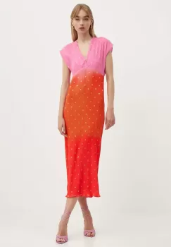 Never Fully Dressed rochie Elodie culoarea roz, maxi, drept, NFDDR1424 imagine