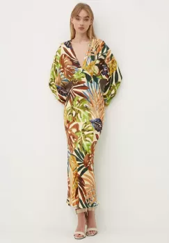 Never Fully Dressed rochie Emma culoarea verde, maxi, drept, NFDDR1519 imagine