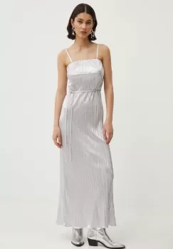 Never Fully Dressed rochie Luna culoarea argintiu, maxi, evazati, NFDDR1400 imagine