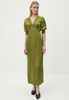 Never Fully Dressed rochie May Dress culoarea verde, maxi, evazati, NFDDR1694 imagine