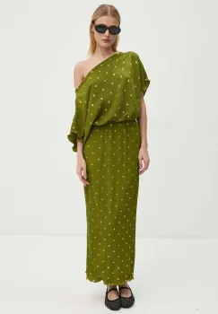 Never Fully Dressed rochie Olive Tilly Dress culoarea verde, maxi, drept, NFDDR1675 imagine
