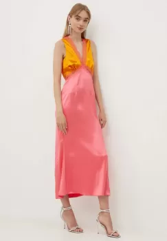 Never Fully Dressed rochie Sleeveless May culoarea roz, maxi, drept, NFDDR1355 imagine