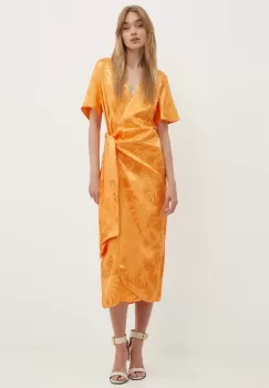 Never Fully Dressed rochie Vienna culoarea portocaliu, maxi, drept, NFDDR1533 imagine