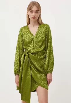 Never Fully Dressed rochie Vienna culoarea verde, mini, drept, NFDDR1539 imagine
