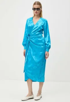 Never Fully Dressed rochie Vienna Wrap Dress midi, evazati, NFDDR1575 imagine