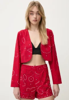 Never Fully Dressed sacou Gem culoarea rosu, desfacut, NFDTO1639 imagine