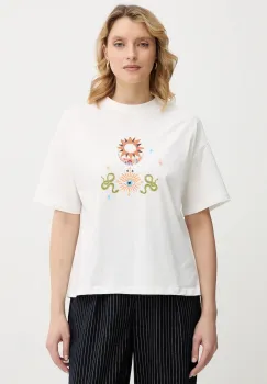 Never Fully Dressed tricou din bumbac Mystical culoarea alb, NFDTO2068 imagine