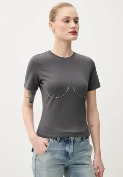 Never Fully Dressed tricou femei, culoarea gri imagine