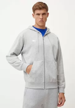 New Balance bluza barbati, culoarea gri, cu gluga, melanj, MJ41501AG imagine