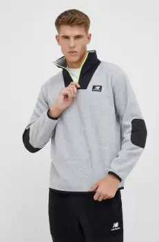 New Balance bluza barbati, culoarea gri, cu imprimeu imagine