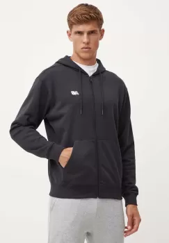 New Balance bluza barbati, culoarea negru, cu gluga, neted, MJ41501BK imagine