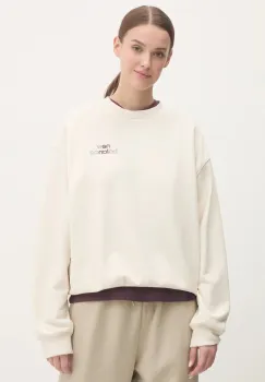 New Balance bluza femei, culoarea bej, cu imprimeu, WT43559LIN imagine
