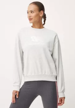 New Balance bluza femei, culoarea gri, melanj, WT41503AHH imagine
