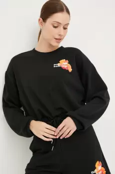 New Balance bluza femei, culoarea negru, cu imprimeu imagine