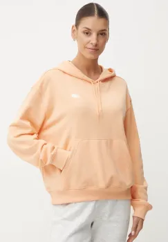 New Balance bluza femei, culoarea portocaliu, cu gluga, neted, WT41507PAE imagine
