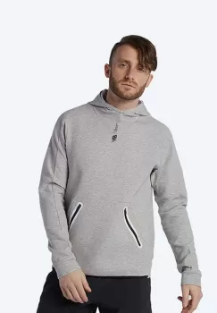 New Balance bluza Fortitech barbati, culoarea gri, cu gluga, melanj MT11139AG-9AG imagine