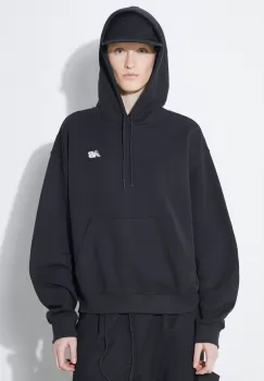 New Balance bluza Sport Essentials femei, culoarea negru, cu gluga, neted, WT41507BK imagine
