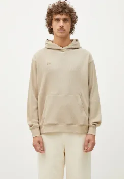 New Balance bluza Waffle Knit Hoodie barbati, culoarea bej, cu gluga, neted, MT43519SOT imagine