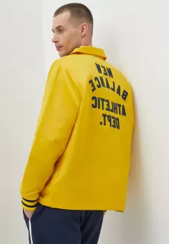 New Balance geaca cu aspect de camasa culoarea galben, de tranzitie, MJ41553GGL imagine