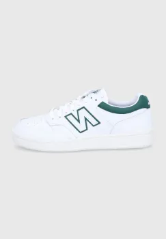 New Balance Ghete de piele BB480LGT culoarea alb imagine