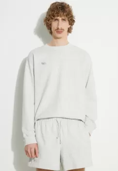 New Balance hanorac de bumbac barbati, culoarea gri, melanj imagine