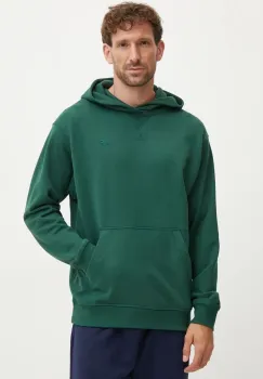 New Balance hanorac de bumbac barbati, culoarea verde, cu gluga, neted, MT41534NWG imagine