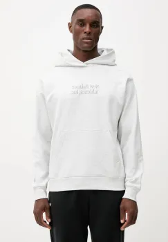 New Balance hanorac de bumbac culoarea gri, cu gluga, melanj, MT53925AHH imagine