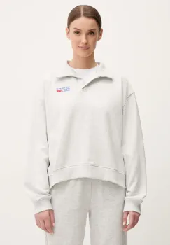 New Balance hanorac de bumbac femei, culoarea gri, melanj, WT51513AHH imagine