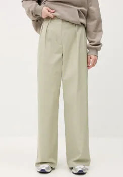 New Balance pantaloni femei, culoarea bej, lat, high waist, WP51538OVN imagine