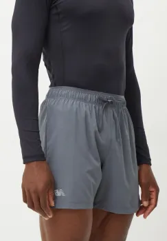 New Balance pantaloni scurti de alergare culoarea gri, MS41286GT imagine