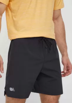 New Balance pantaloni scurti de antrenament culoarea negru, MS41283BK imagine