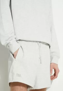 New Balance pantaloni scurti din bumbac culoarea gri, melanj imagine