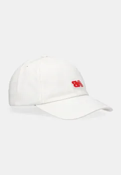 New Balance sapca de baseball din bumbac culoarea alb, cu imprimeu, LAH51013SST imagine