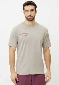 New Balance tricou barbati, culoarea bej, cu imprimeu, MT43556ADS imagine