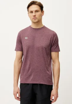 New Balance tricou de alergare Athletics culoarea violet, melanj, MT41253FDP imagine