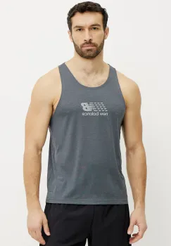 New Balance tricou de alergare Reflective Graphic culoarea gri, MT51200GT imagine