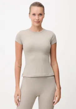 New Balance tricou de antrenament culoarea bej, WT53125ADS imagine