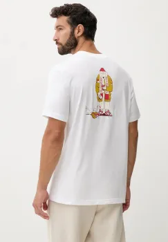 New Balance tricou din bumbac culoarea alb, cu imprimeu, MT53931WT imagine
